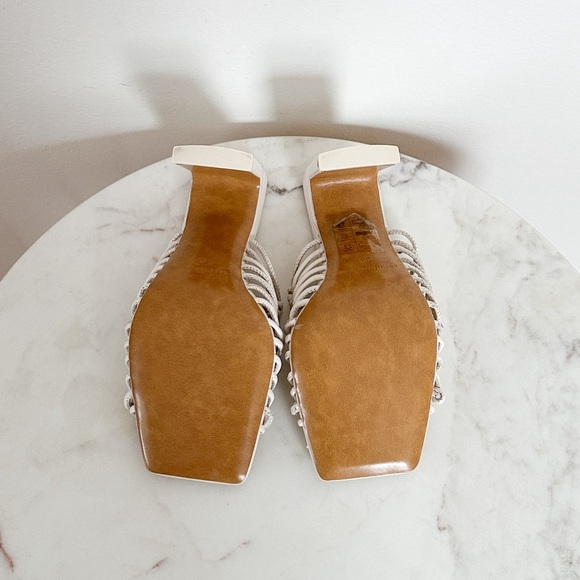 NEW Jonathan Simkhai Audra Macrame Heeled Sandals Ivory Size 35 5 US - Picture 13 of 14